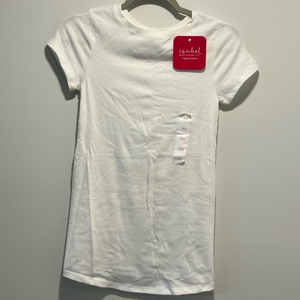 Isabel white maternity tee shirt, NWT size XS